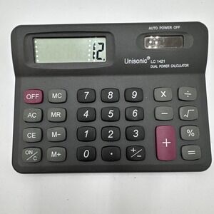 Vintage Unisonic LC 1421 Dual Power Desktop‎ Calculator Large 8-Digit Display